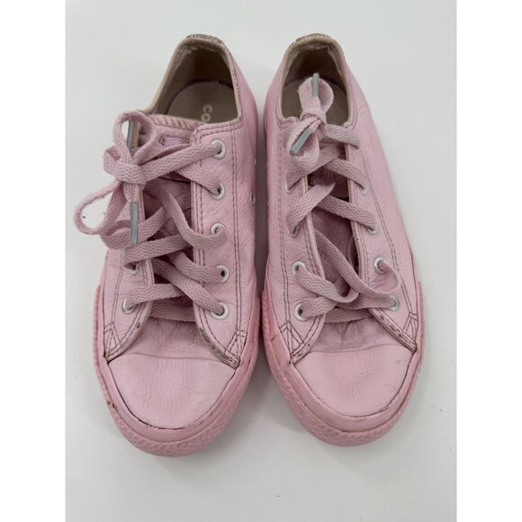Converse Youth Pink Leather Chuck Taylor Low-Top Sneakers US 3 / EU 35 Lace-Up R - Picture 2 of 12